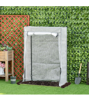 Greenhouse Plastic White 100cm x 50cm x 150cm Zipper Roll-up Door Outdoor