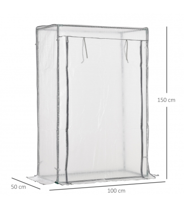 Greenhouse Plastic White 100cm x 50cm x 150cm Zipper Roll-up Door Outdoor