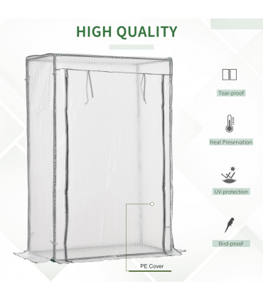Greenhouse Plastic White 100cm x 50cm x 150cm Zipper Roll-up Door Outdoor