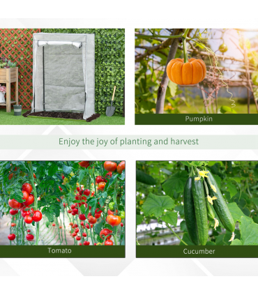 Greenhouse Plastic White 100cm x 50cm x 150cm Zipper Roll-up Door Outdoor