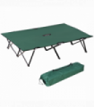 Double Camping Folding Cot Outdoor Portable Sunbed Carry Bag, Green Outsunny