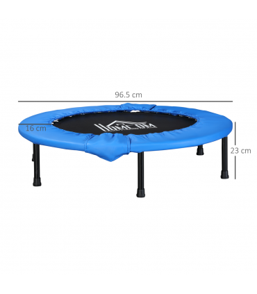 96 cm Foldable Mini Fitness Trampoline Exercise Rebounder Jumper, Blue HOMCOM
