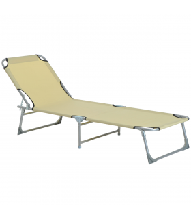 Camping Cot Picnic Sun Lounger Portable Folding Chaise Chair Patio Outsunny