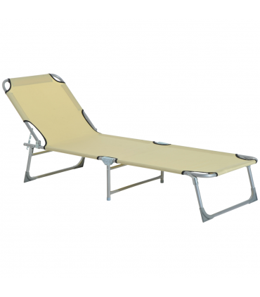 Camping Cot Picnic Sun Lounger Portable Folding Chaise Chair Patio Outsunny