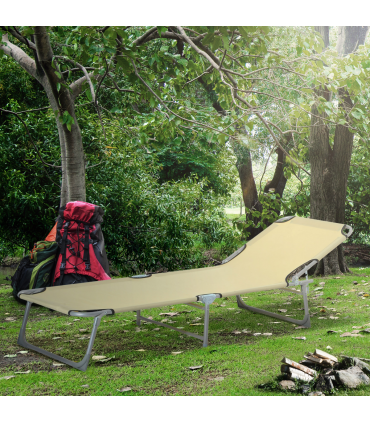 Camping Cot Picnic Sun Lounger Portable Folding Chaise Chair Patio Outsunny