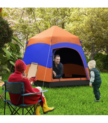 4 Person Pop Up Tent Camping Festival Hiking Shelter Family Portable Outsunny