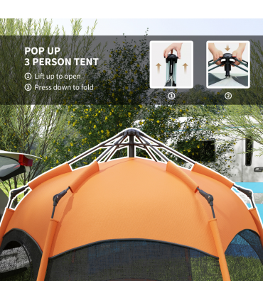 4 Person Pop Up Tent Camping Festival Hiking Shelter Family Portable Outsunny