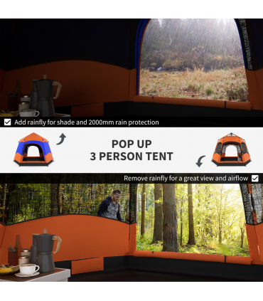 4 Person Pop Up Tent Camping Festival Hiking Shelter Family Portable Outsunny