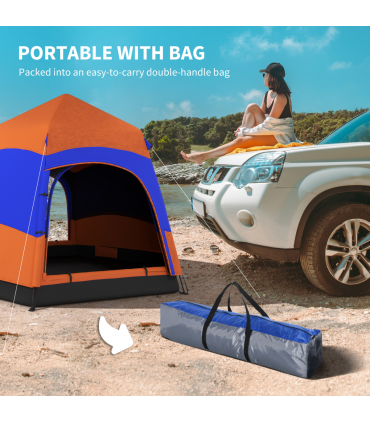 4 Person Pop Up Tent Camping Festival Hiking Shelter Family Portable Outsunny