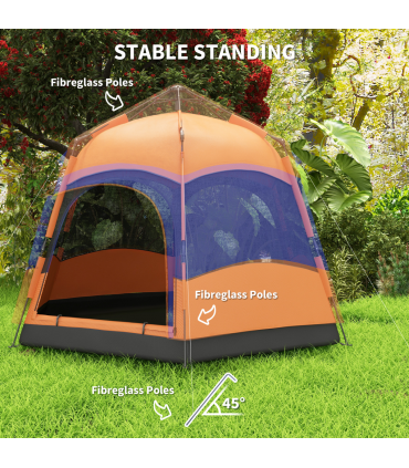 4 Person Pop Up Tent Camping Festival Hiking Shelter Family Portable Outsunny