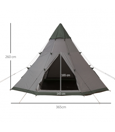 6-7 Person Large Family Party Camping Tent Carrying Bag, Mesh Window Outsunny