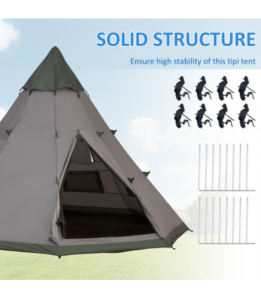 6-7 Person Large Family Party Camping Tent Carrying Bag, Mesh Window Outsunny