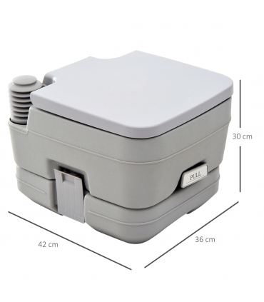 10L Portable Travel Toilet Outdoor Camping with 2 Detachable Tanks Grey HOMCOM