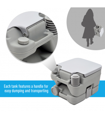 10L Portable Travel Toilet Outdoor Camping with 2 Detachable Tanks Grey HOMCOM