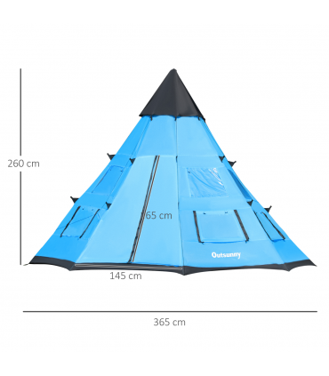 6-7 Person Large Family Party Camping Tent Carrying Bag, Mesh Window Outsunny