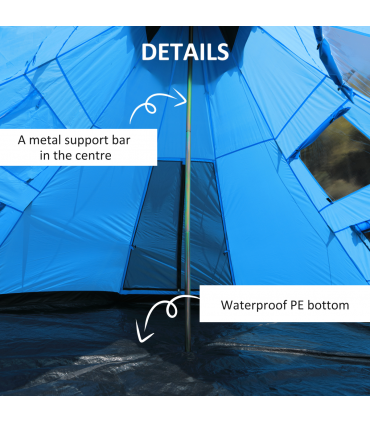 6-7 Person Large Family Party Camping Tent Carrying Bag, Mesh Window Outsunny