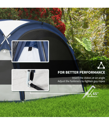 Dome Tent for 6-8 Person Camping Tent w/ Zipped Mesh Doors Lamp Hook Outsunny