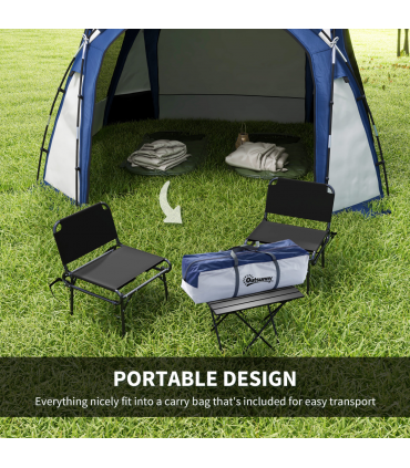 Dome Tent for 6-8 Person Camping Tent w/ Zipped Mesh Doors Lamp Hook Outsunny