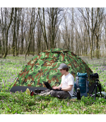 Camping Tent for 2 Person Dome Tent w/ Storage Pocket Multicoloured Outsunny