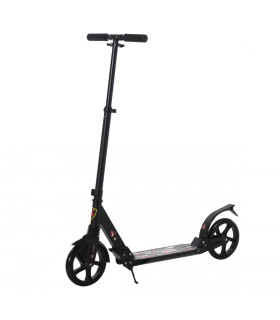 Kick Scooter Folding 2 Big Wheels Adjustable  Adult Teens For 14 Black HOMCOM
