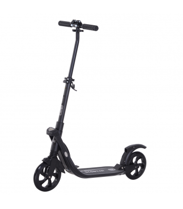 Folding Kick Scooter Teens Adult Ride On Adjustable 2 Big Wheels Black HOMCOM