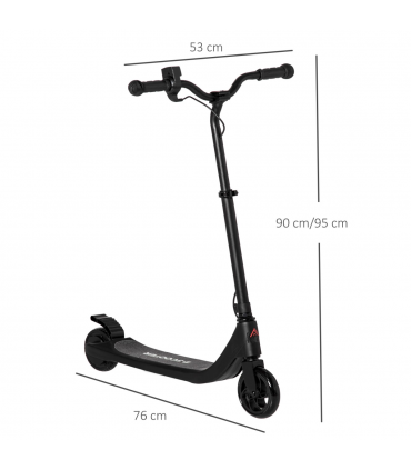 120W Electric Scooter w/ Battery Level Display, Rear Break - Black HOMCOM
