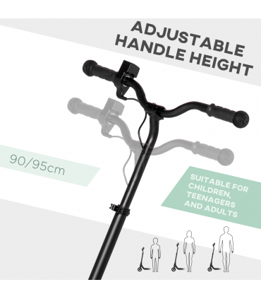 120W Electric Scooter w/ Battery Level Display, Rear Break - Black HOMCOM