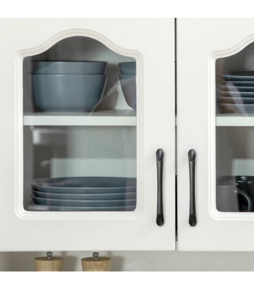 168cm Kitchen Cupboard Storage Cabinet w/ Shelves & Drawers,Open Counter White