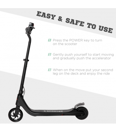 120W Electric Scooter w/ Battery Level Display, Rear Break - Black HOMCOM