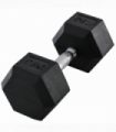 17.5KG Single Rubber Hex Dumbbell Portable Hand Weights Home Gym HOMCOM