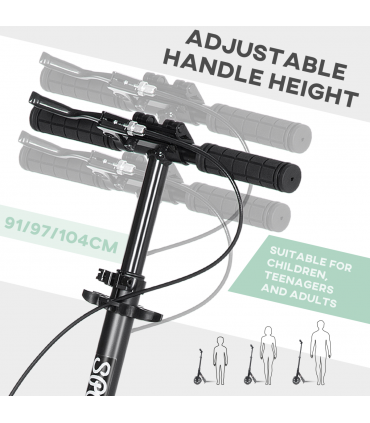 Folding Kick Scooter for 14 w/ Adjustable Height, Dual Brake System HOMCOM