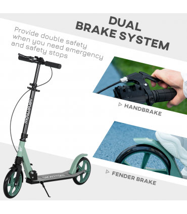 Folding Kick Scooter for 14 w/ Adjustable Height, Dual Brake System HOMCOM