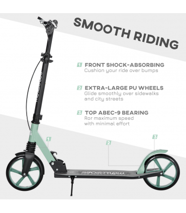 Folding Kick Scooter for 14 w/ Adjustable Height, Dual Brake System HOMCOM