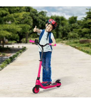 120W Electric Scooter w/ Battery Level Display, Rear Break - Pink HOMCOM