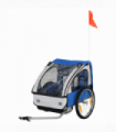 Child Bike Trailer 2-Seat Steel Frame Blue 88H x 130L x 76Wcm 18m+ Oxford Fabric