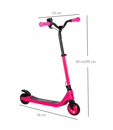 120W Electric Scooter w/ Battery Level Display, Rear Break - Pink HOMCOM