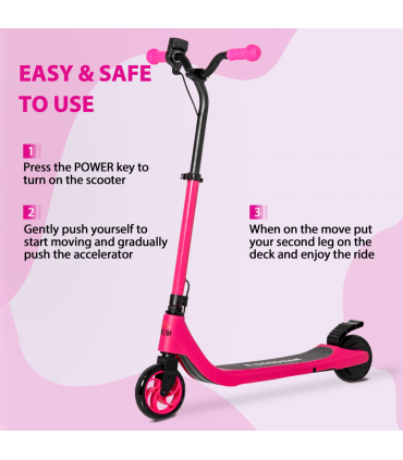 120W Electric Scooter w/ Battery Level Display, Rear Break - Pink HOMCOM