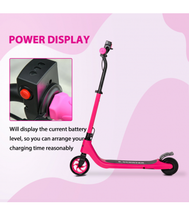120W Electric Scooter w/ Battery Level Display, Rear Break - Pink HOMCOM