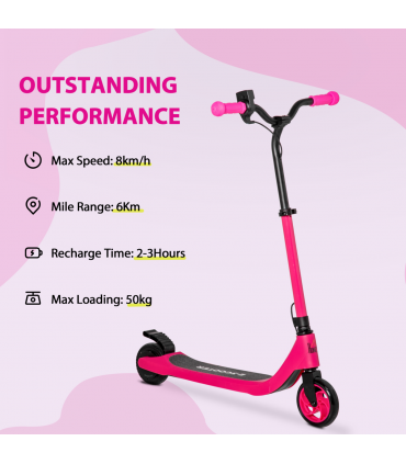 120W Electric Scooter w/ Battery Level Display, Rear Break - Pink HOMCOM