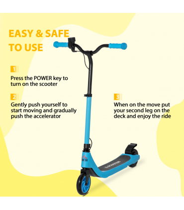 120W Electric Scooter w/ Battery Level Display, Rear Break - Blue HOMCOM