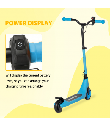 120W Electric Scooter w/ Battery Level Display, Rear Break - Blue HOMCOM