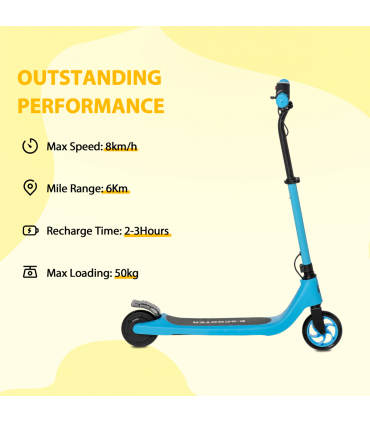120W Electric Scooter w/ Battery Level Display, Rear Break - Blue HOMCOM