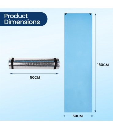 EVA Camping Mat Blue 180cm x 50cm x 0.6cm Lightweight Rolls Up for Easy Storage