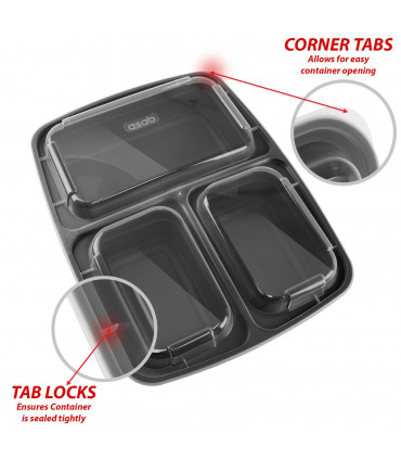 Meal Prep Container 3 Partitions