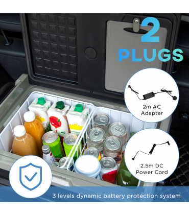 50L Car Refrigerator 12V Portable Freezer w/ Inner LED Light, Wheels Outsunny