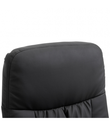2 Pcs Reclining Armchair Ottoman 360 Swivel Home Furniture PU Leather Black