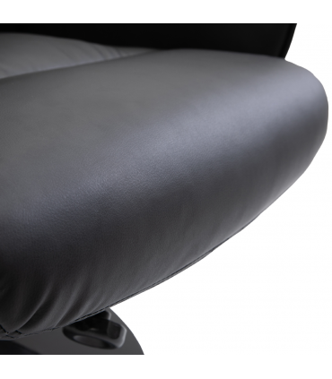 2 Pcs Reclining Armchair Ottoman 360 Swivel Home Furniture PU Leather Black