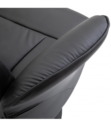 2 Pcs Reclining Armchair Ottoman 360 Swivel Home Furniture PU Leather Black