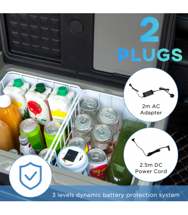 40L Car Refrigerator 12V Portable Freezer w/ Inner LED Light, Wheels Outsunny