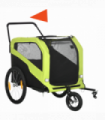 Pet Stroller 2-in-1 Dog Bike Trailer for Large Dogs - Green Steel Oxford Fabric